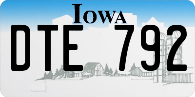 IA license plate DTE792