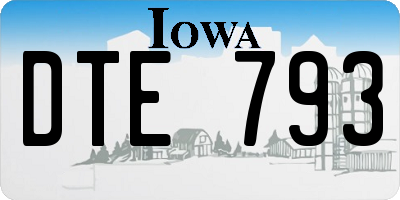 IA license plate DTE793