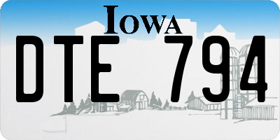 IA license plate DTE794