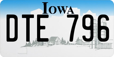 IA license plate DTE796