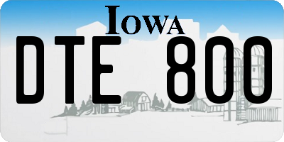 IA license plate DTE800