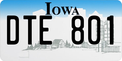 IA license plate DTE801