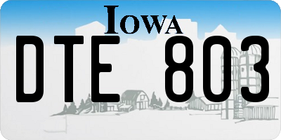 IA license plate DTE803