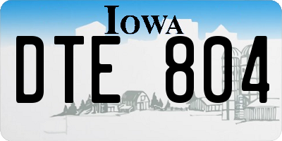 IA license plate DTE804