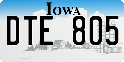 IA license plate DTE805