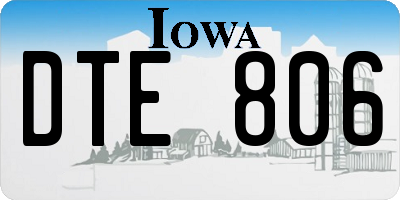 IA license plate DTE806