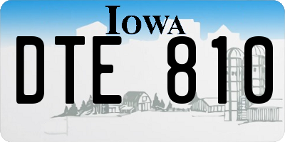 IA license plate DTE810