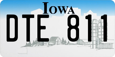 IA license plate DTE811