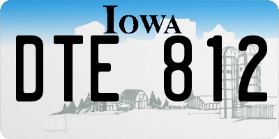 IA license plate DTE812