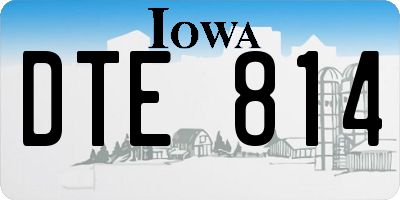 IA license plate DTE814