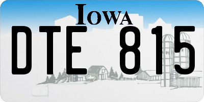 IA license plate DTE815