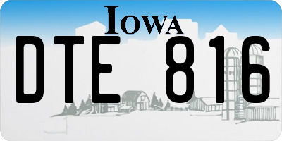 IA license plate DTE816