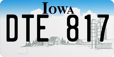 IA license plate DTE817