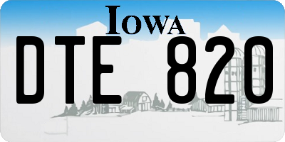 IA license plate DTE820