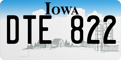 IA license plate DTE822