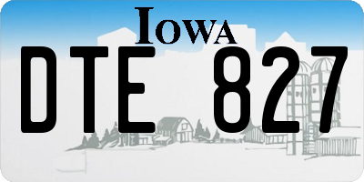 IA license plate DTE827