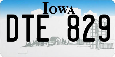 IA license plate DTE829