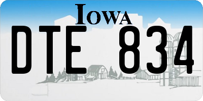 IA license plate DTE834