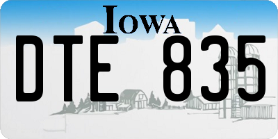 IA license plate DTE835