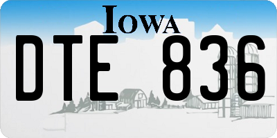 IA license plate DTE836