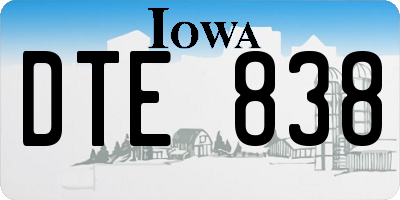 IA license plate DTE838