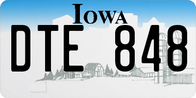 IA license plate DTE848