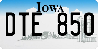 IA license plate DTE850