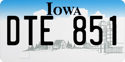 IA license plate DTE851