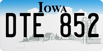 IA license plate DTE852