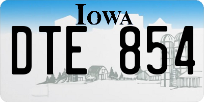 IA license plate DTE854