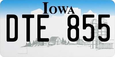 IA license plate DTE855