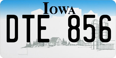 IA license plate DTE856