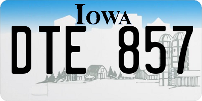 IA license plate DTE857