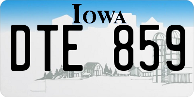 IA license plate DTE859