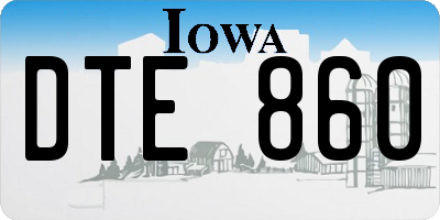 IA license plate DTE860