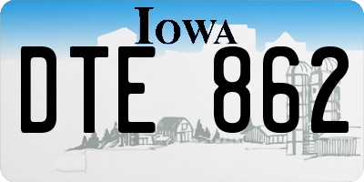 IA license plate DTE862