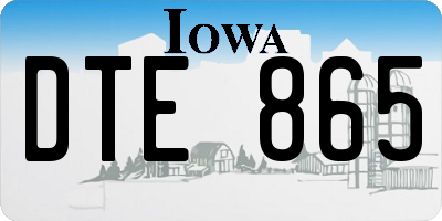 IA license plate DTE865