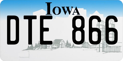 IA license plate DTE866