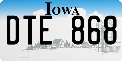 IA license plate DTE868