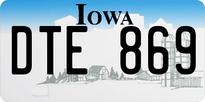 IA license plate DTE869