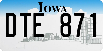 IA license plate DTE871