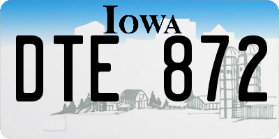 IA license plate DTE872