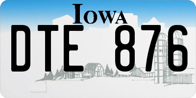 IA license plate DTE876