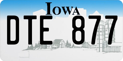 IA license plate DTE877