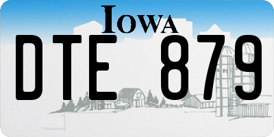 IA license plate DTE879