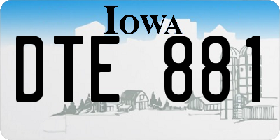 IA license plate DTE881