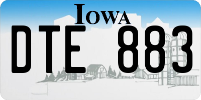 IA license plate DTE883