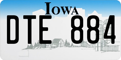 IA license plate DTE884