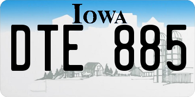 IA license plate DTE885