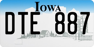 IA license plate DTE887